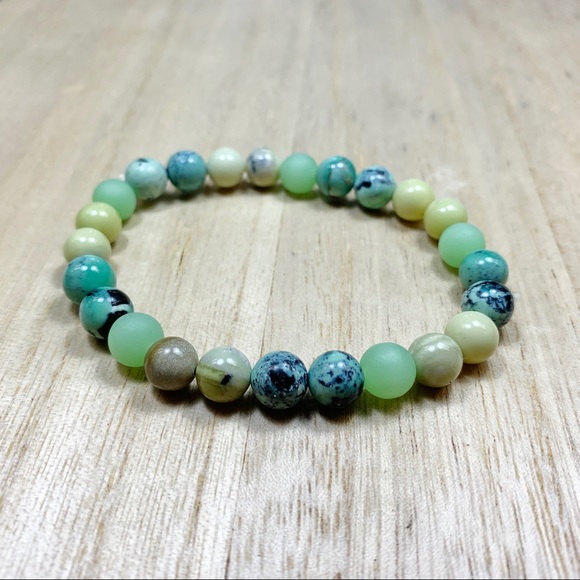 Jasper - Turquoise and Sea Glass Chakra Bracelet - Picture 8 of 9